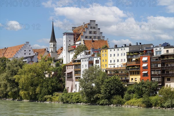 Old town houses on the banks of the Inn