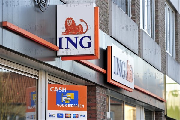 Signboard with logo of ING bank