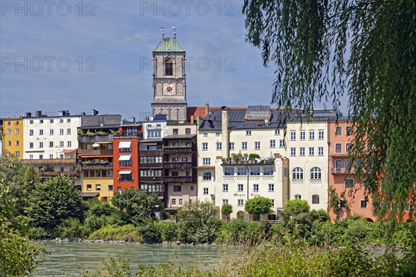 Old town houses on the banks of the Inn