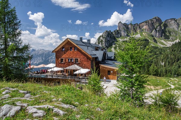 Erfurter Huette with sun terrace in the Rofan Mountains