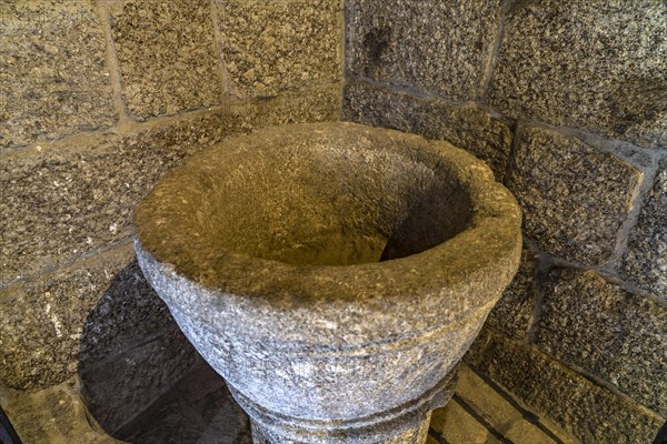 Baptismal font of the chapel Igreja do Sao Miguel do Castelo