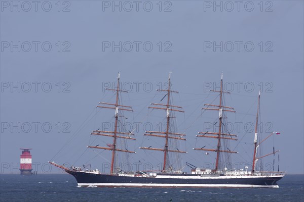 Three-masted barque Alexander von Humboldt in the Weser fairway off Minsener Oog