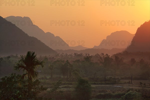 Mountain landscape near Vang Vieng