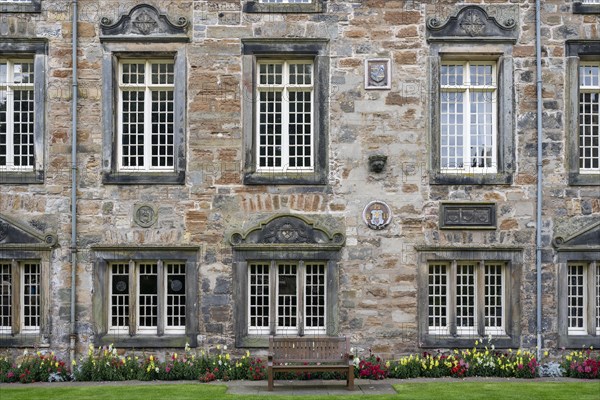 Historic university building in detail in the old town of St Andrews