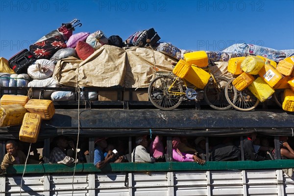 Fully loaded truck bus