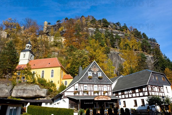 Village on rocks