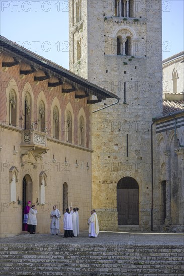 Priest on his way to Mass in the Cathedral di San Cerbone