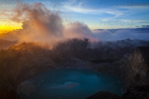 Sunrise at Kelimutu Volcano