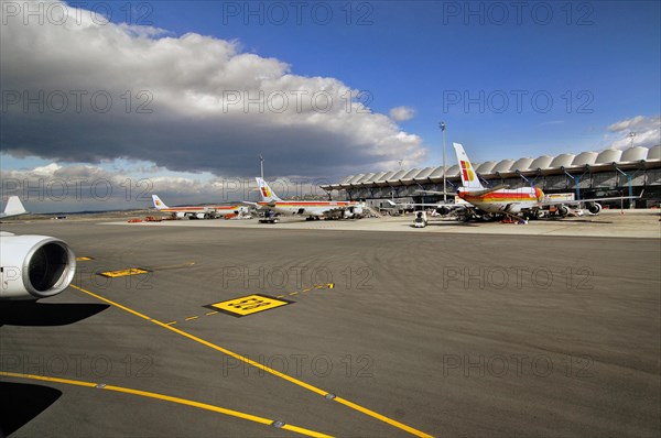 Airfield with 3 Iberia jets