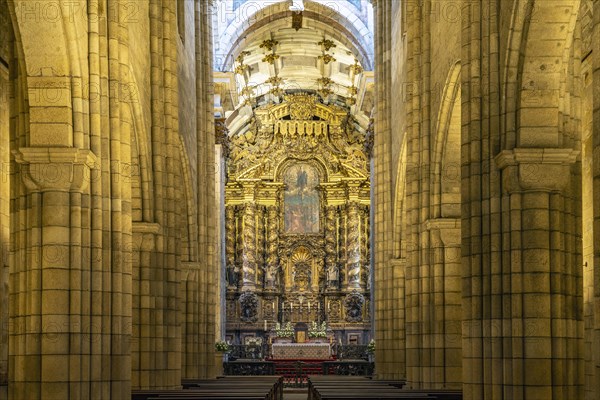 Interior and altar of the Se do Porto Cathedral