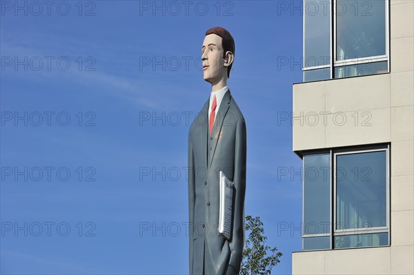 Sculpture The Long Banker in front of the Deka Bank at Kirchberg