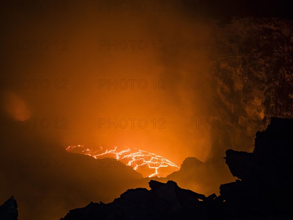 Lava flow with flowing magma