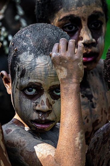 Children in war paint