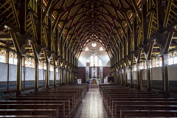 Interior with wooden vault