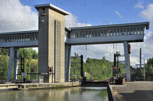 Lower control tower and machine hall of the Ronquieres Inclined Plane in Hainaut
