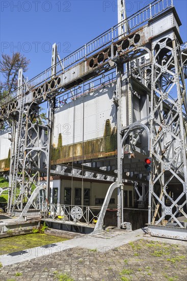 Hydraulic boat lift no. 3 on the old Canal du Centre at Strepy-Bracquegnies near La Louviere