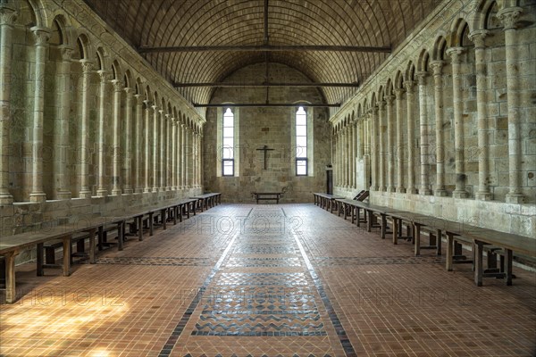 Refectory of the former Mont Saint-Michel Abbey