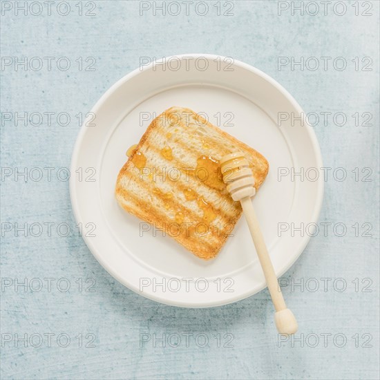 Plate with toast honey