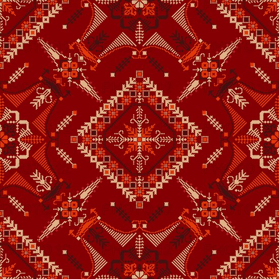 Traditional Latvian embroidery seamless pattern