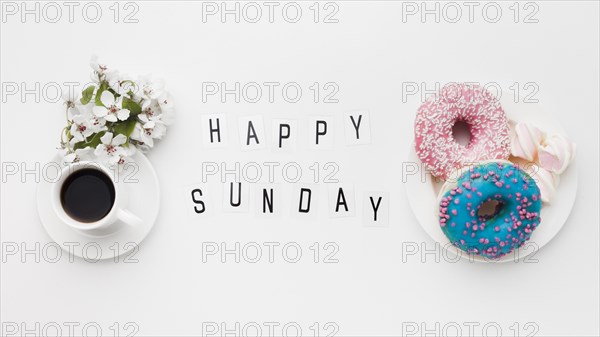 Plate with delicious doughnuts flower