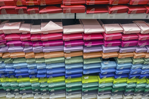 Colourful envelopes in a department store