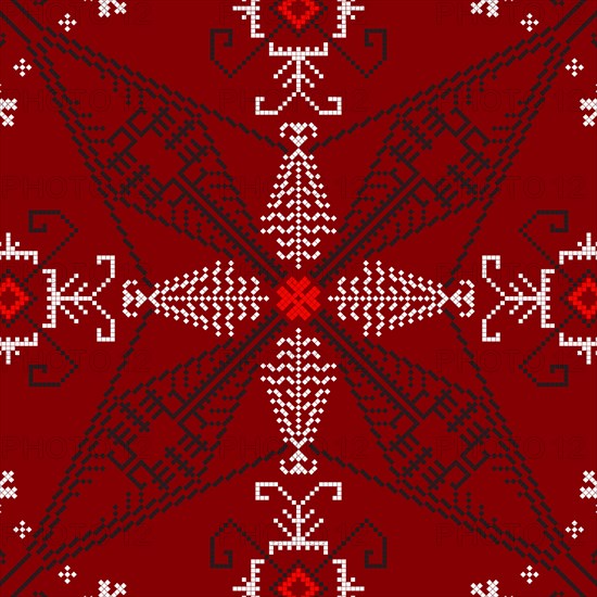 Traditional Latvian embroidery seamless pattern