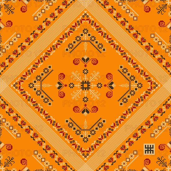 Traditional Latvian embroidery seamless pattern