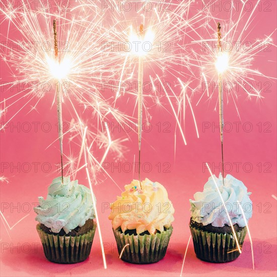 Cupcakes with sparklers