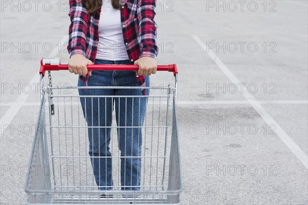 Person with shopping cart