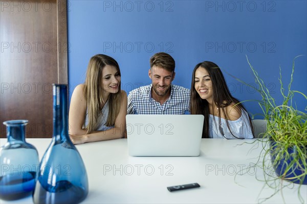 Young friends having videoconference