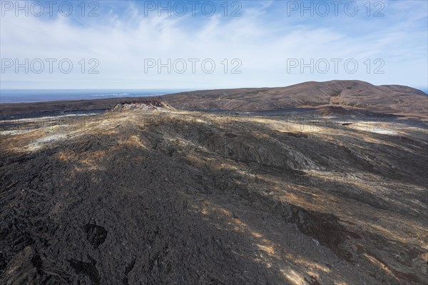 Fagradalsfjall volcano and cooled lava