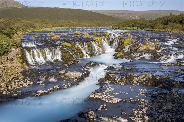 Bruarfoss waterfall in summer