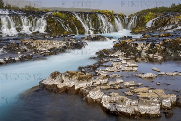 Bruarfoss waterfall in summer