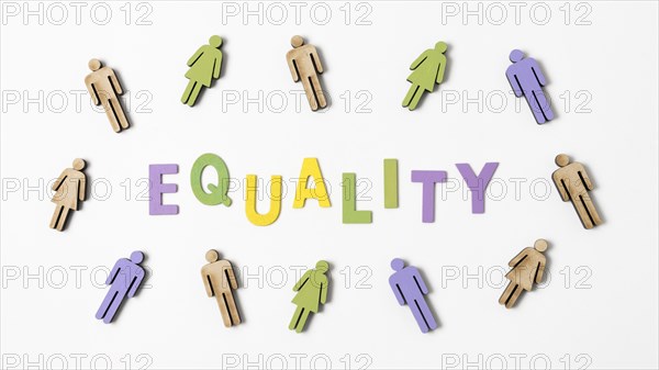 Equality lettering with people surroundings