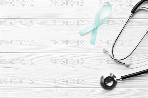 Stethoscope light blue ribbon