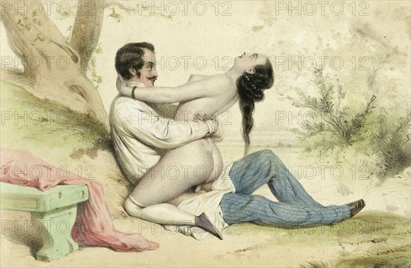 Couple having sex in the open air