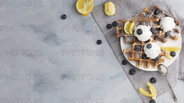 Top view frame with waffles