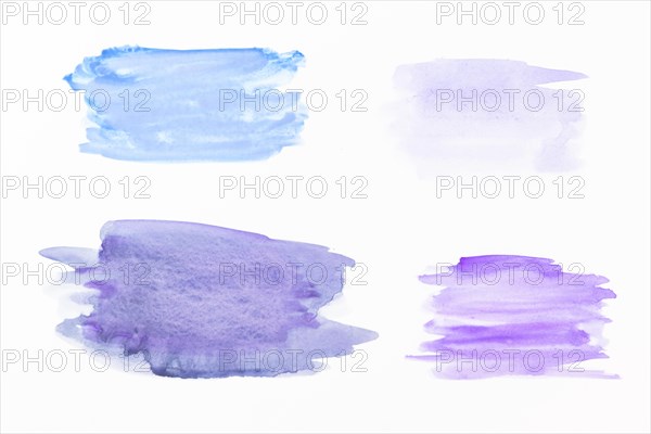 Smears blue violet watercolor