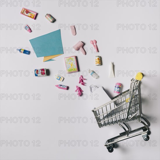 Black friday concept with products cart