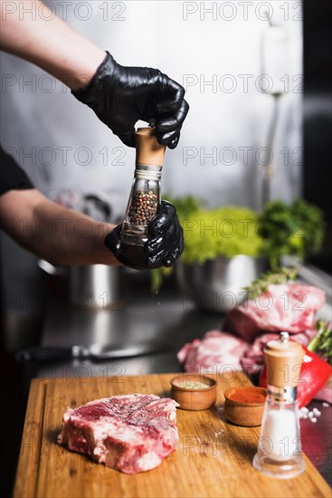 Cook peppering meat board