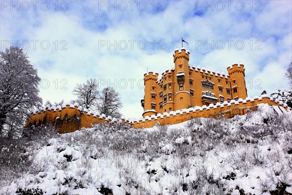 Hohenschwangau Castle in winter