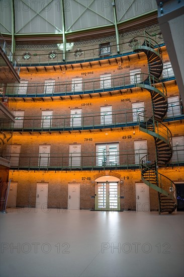 Historic staircases to the prison cells of the Koepelgevangenis