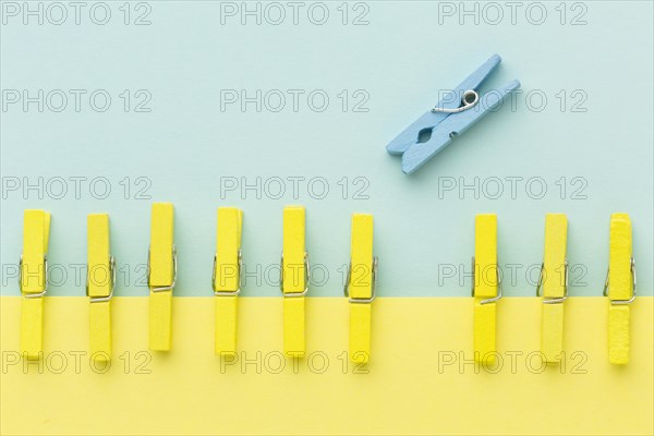 Top view blue yellow hooks