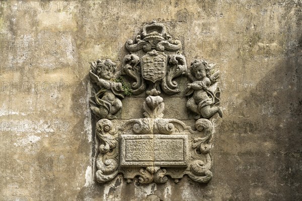 Coat of arms on the former Mosteiro de Santa Clara monastery in Vila do Conde