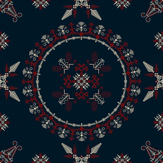 Traditional Latvian embroidery seamless pattern