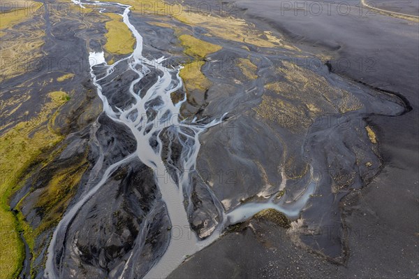 Glacial river from above