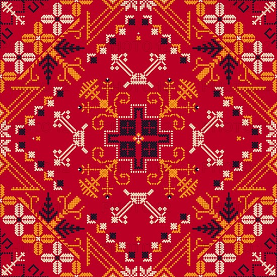 Traditional Latvian embroidery seamless pattern