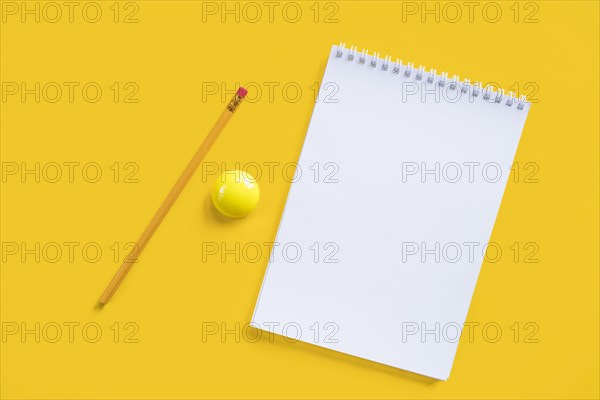 Composition notebook pencil yellow magnet
