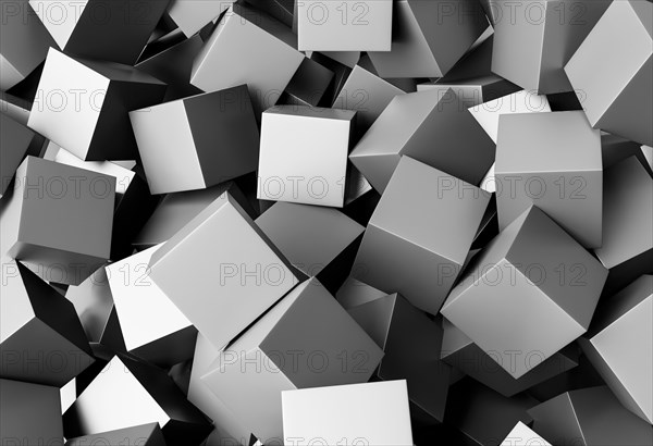 Creative wallpaper with grey cubes