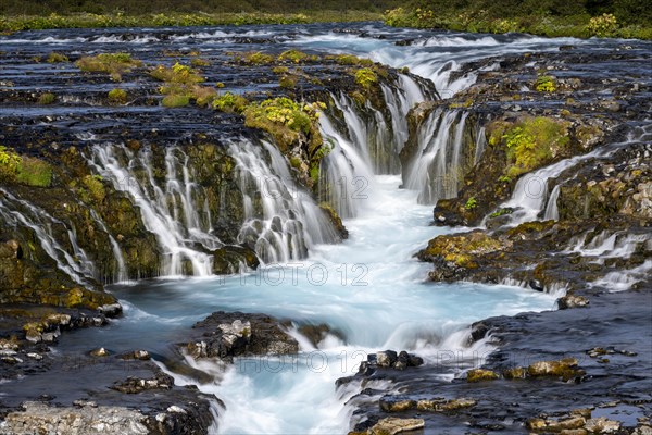 Bruarfoss waterfall in summer